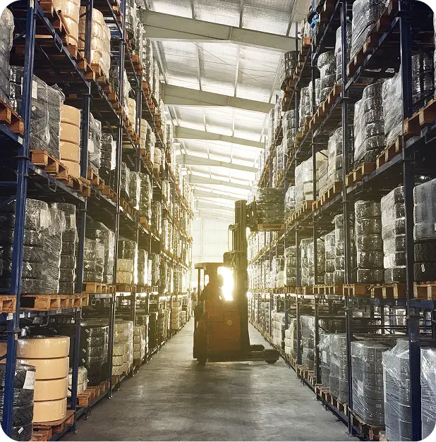 warehouse of tires